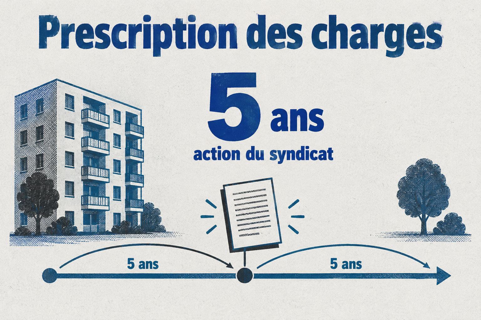 L’action du syndicat pour recouvrer des charges impayées se prescrit par cinq ans, et un acte interruptif relance un délai de même durée.